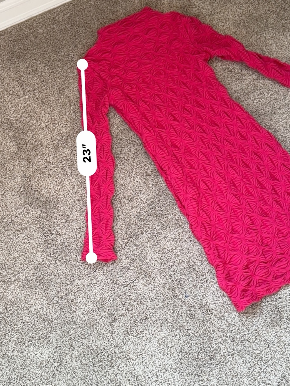 Anthropologie Maeve Long Sleeve Scrunch Textured Mini Dress Pink size XS - Picture 11 of 11